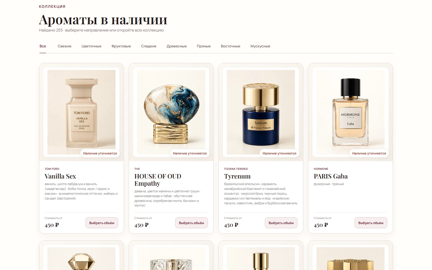 Каталог ароматов Европарфюм